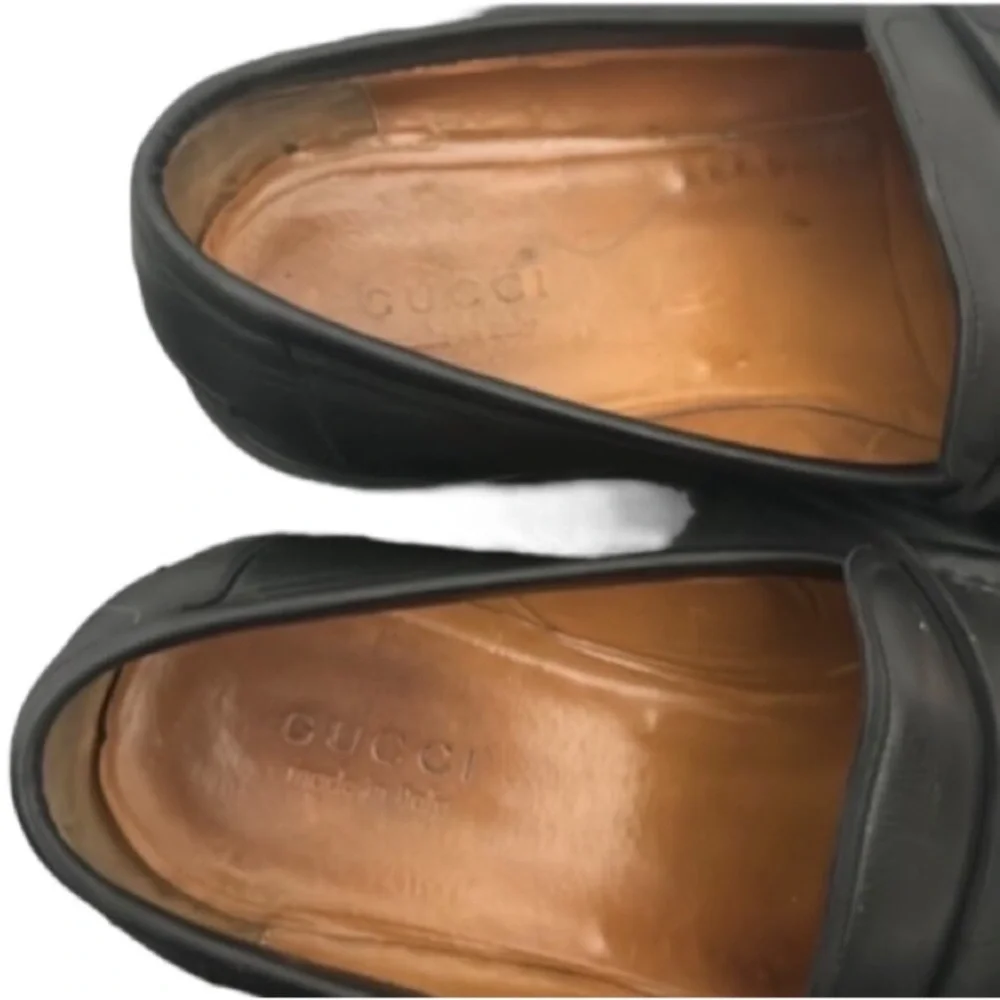 Authentic Gucci luxury designer mens signature black leather designer loafers 13